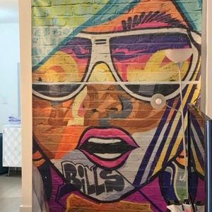 Graffiti art wall mural